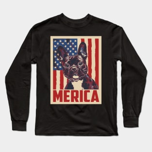 French Bulldog Merica 4th Of July Long Sleeve T-Shirt